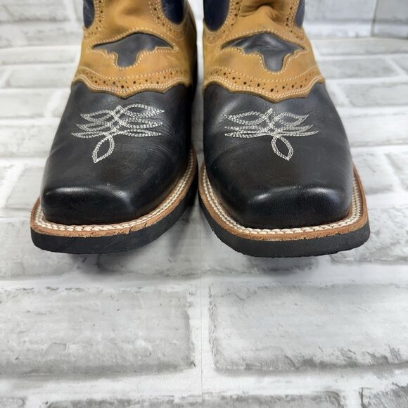 Tierra Blanca Men’s Size 11 Square Toe Leather Pull On Cowboy Western Boots - Picture 4 of 14